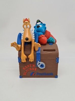 KÄPTN Blaubär Spardose Postbank Money Box 1994 Ravensburger Vintage