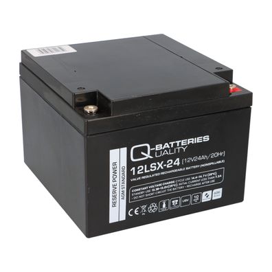 Q-Batteries 12LSX-24 12 V 24 Ah AGM 10-Jahres-Akku