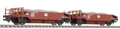 Liliput 230113 Schotterwagen-Set beladen mit Schotter S Spur H0