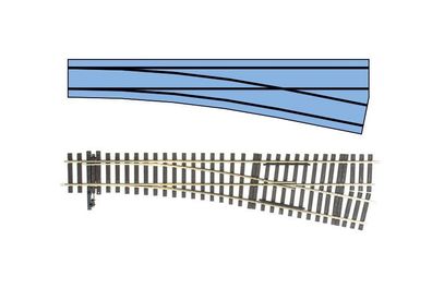 Lenz 45032-01 Weiche rechts 11,25° r=1649,39mm L=455,3 Spur 0