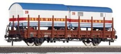 Roco 47628 Rungenwagen Circus Williams beladen Spur H0