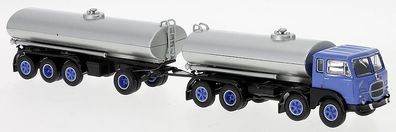 Brekina 58451 Fiat 690 Millepiedi Tanklastzug blau sil 1:87