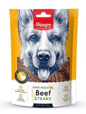 WANPY für Hunde: Beef Steaks 100 g