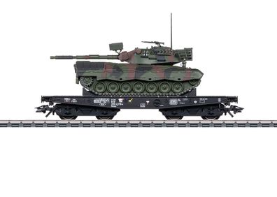 Maerklin 48878 Schwerlast-Flachwagen Rlmmps Leo 1A1 Spur H0