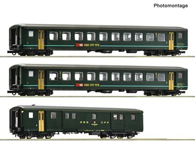 Roco 6200090 3er Set EW II SBB gruen #1 Spur H0