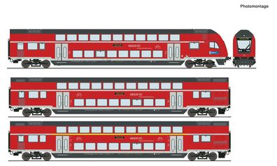 Roco 6210144 3er Set Doppelstockwagen DB-AG DCC Spur H0