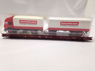 Maerklin 4743 Niederflurwagen DB mit LKW Nordmende Spur H0
