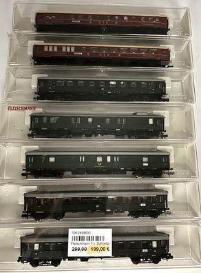 Gebrauchtes 2408630 Fleischmann 7 x Schnellzugwagen DB 8630 Spur N gebraucht 1:160