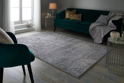 Kurzflorteppich abstrakt metallic Wohnzimmer modern elegant - OUSE Kadima Design
