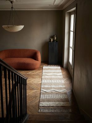 Naturfaser-Teppich handgewebt Streifen geometrisch Boho - WHARFE Kadima Design