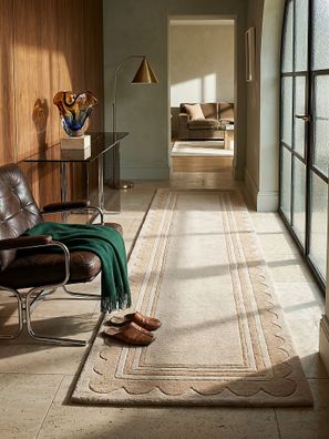 Wollteppich handgetuftet geometrisch Naturtöne modern - WENSUM Kadima Design