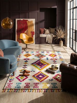Hochflorteppich geometrisch abstrakt Boho bunt vielseitig - ARUN Kadima Design