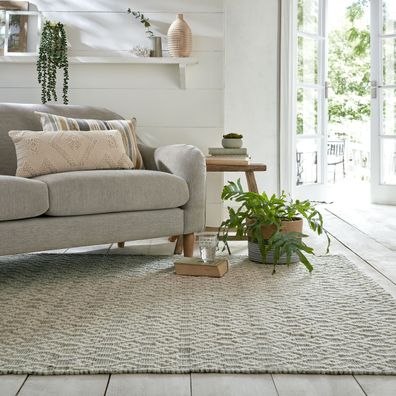 Wollteppich handgewebt geometrisch Wohnzimmer modern luxuriös - ROTHER Kadima Design