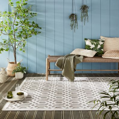 Outdoorteppich wetterfest waschbar geometrisch modern Terrasse - STOUR Kadima