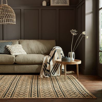 Juteteppich Naturfaser nachhaltig Boho geometrisch - NEATH Kadima