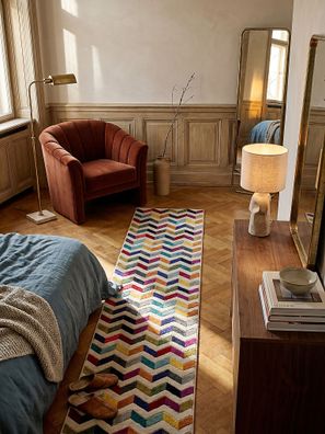 Designerteppich geometrisch farbintensiv modern pflegeleicht - MEON Kadima