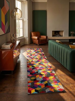 Designerteppich geometrisch vielseitig farbenfroh modern - MEON Kadima