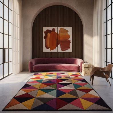Designerteppich geometrisch lebhaft modern langlebig pflegeleicht - MEON Kadima