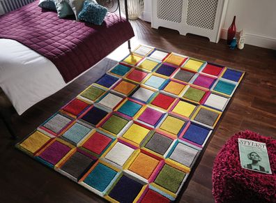 Designerteppich geometrisch Jute-Rücken stilvoll modern - MEON Kadima