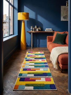 Designerteppich abstrakt geometrisch Streifen langlebig modern - MOSS Kadima