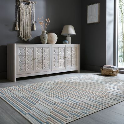 Waschbarer Teppich Kurzflor geometrisch Rauten modern - RIDGE Kadima Design