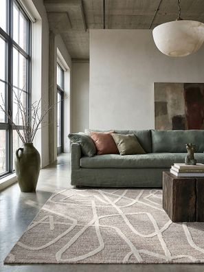 Kurzflor Teppich Woll-Optik abstrakt Linien modern - ARLEN Kadima Design