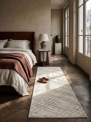 Kurzflor Teppich Woll-Optik abstrakt Rauten modern - ARLEN Kadima Design