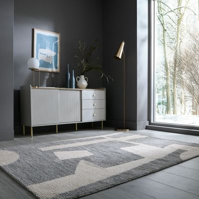 Kurzflor Teppich Woll-Optik abstrakt geometrisch - ARLEN Kadima Design