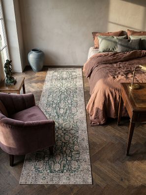 Waschbarer Teppich Flachgewebe Vintage floral orientalisch - HURST Kadima Design