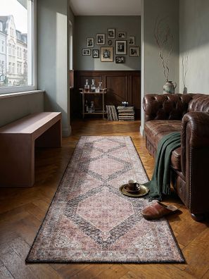 Waschbarer Teppich Flachgewebe Vintage Medaillon orientalisch - HURST Kadima Design