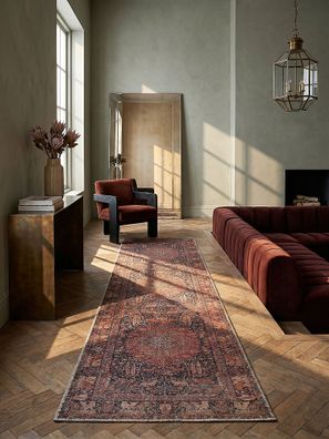 Waschbarer Teppich Flachgewebe Vintage Medaillon orientalisch - HURST Kadima Design