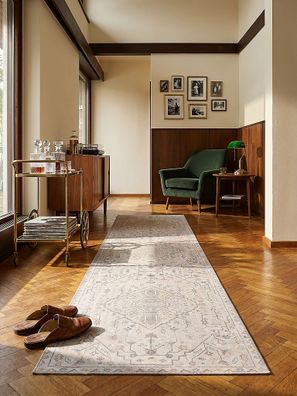 Waschbarer Teppich Flachgewebe Medaillon orientalisch klassisch - HURST Kadima Design