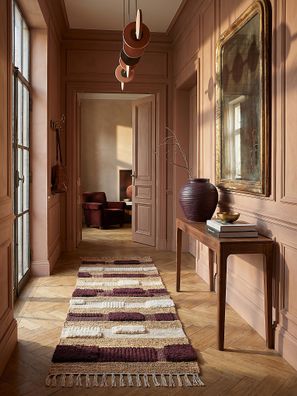 Naturfaser Teppich Jute Wolle handgewebt gestreift Boho - WHARFE Kadima Design