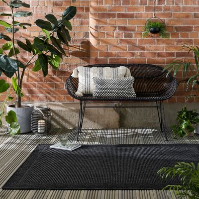 In- und Outdoor Teppich Flachgewebe Jute-Optik wetterfest - USK Kadima Design