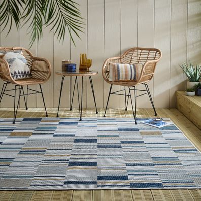 In- und Outdoor Teppich Flachgewebe geometrisch wetterfest - FLEET Kadima Design