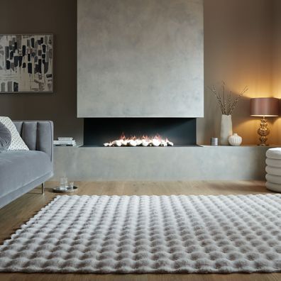 Hochflor Teppich Kunstfell waschbar Waffelstruktur weich - LUNE Kadima Design