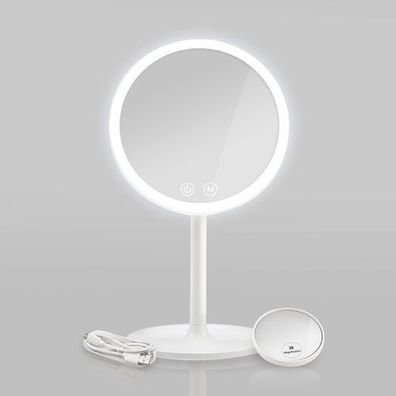 Schminkspiegel Mit LED-Leuchten Dimmbar 3-fache Vergrößerung Wiederaufladbar