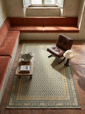 Naturfaser Teppich Jute Baumwolle Jacquard Boho Bordüre - CAM Kadima Design