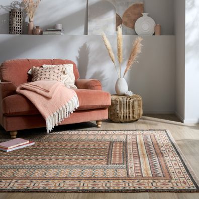 Naturfaser Teppich Jute Baumwolle Flachgewebe Ethno Boho - CAM Kadima Design