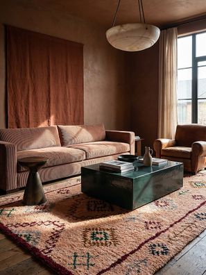 Wollteppich Berber zottelig Rauten Ethno Hochflor Schlafzimmer weich - BRUE Kadima