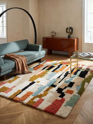 Wollteppich zottelig abstrakt Hochflor modern Schlafzimmer weich - BRUE Kadima