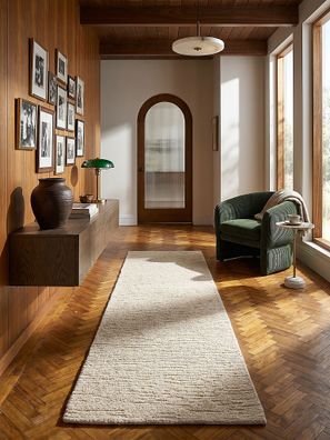 Wollteppich Boucle unifarben minimalistisch Wohnzimmer Schlafzimmer - ALNE Kadima