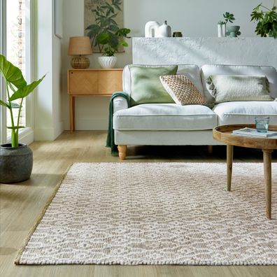 Wollteppich handgewebt Diamantmuster modern Wohnzimmer Schlafzimmer - ROTHER Kadima
