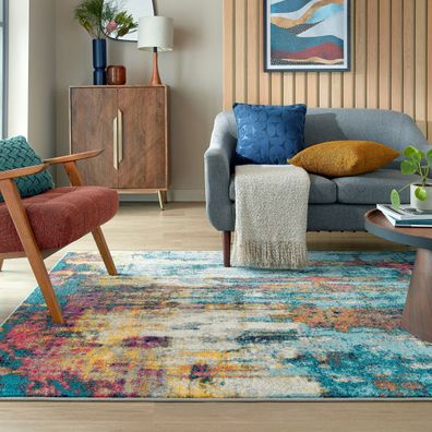 Teppich abstrakt modern In Outdoor pflegeleicht Wohnzimmer Balkon - FAL Kadima