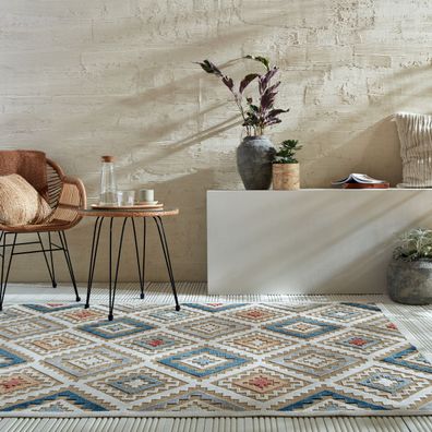 Teppich In Outdoor waschbar Boho geometrisch wetterfest Terrasse - LAGAN Kadima