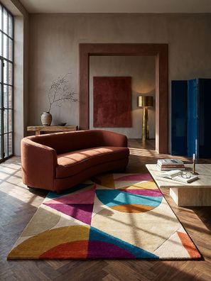 Wollteppich handgetuftet abstrakt modern weich Wohnzimmer Schlafzimmer - AIRE Kadima