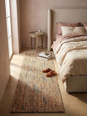 Juteteppich naturbelassen Naturfaser rustikal Boho Wohnzimmer Flur - ERME Kadima