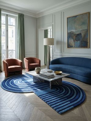 Wollteppich handgetuftet geometrisch modern weich Schlafzimmer - LEVEN Kadima