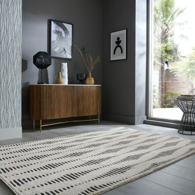 Teppich Skandinavisch modern Hochflor weich recycelt Wohnzimmer - COLN Kadima