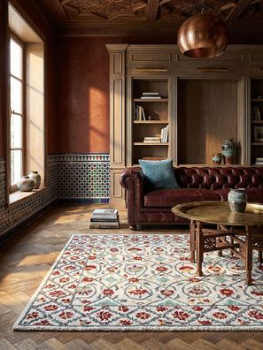 Wollteppich handgetuftet Suzani floral orientalisch Wohnzimmer - SOAR Kadima